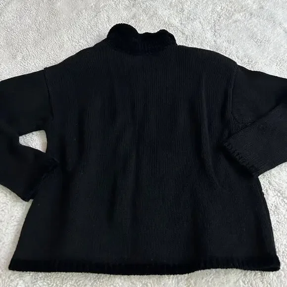 Vtg Croft Barrow Hand Knitted Sz M Christmas Holiday Embroidered Sweater Cotton - Picture 4 of 5